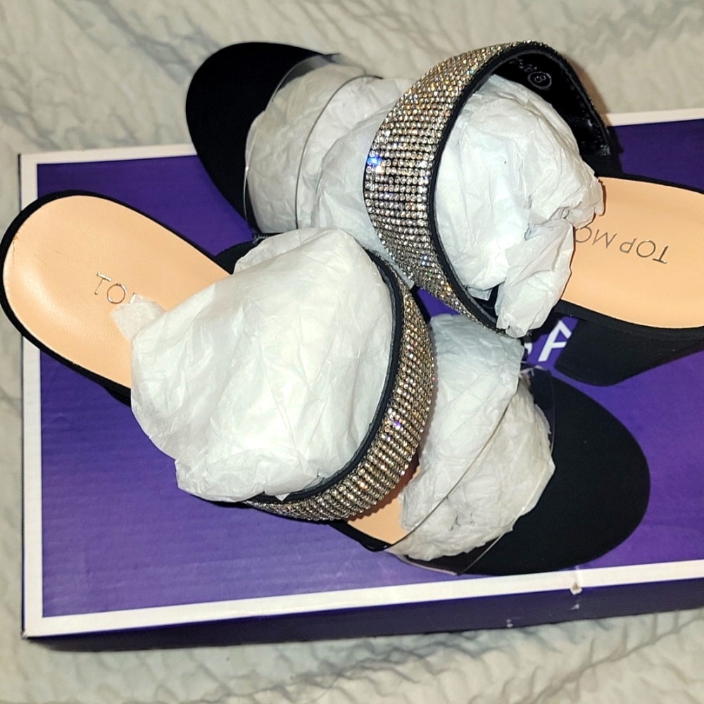 Black Rhinestone Heels